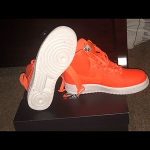 white air forces with orange